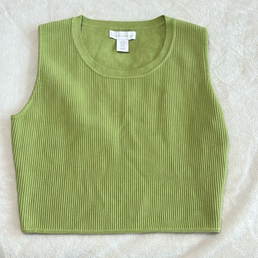 House of Harlow 1960 Ribbed Crop Tank in Light Green